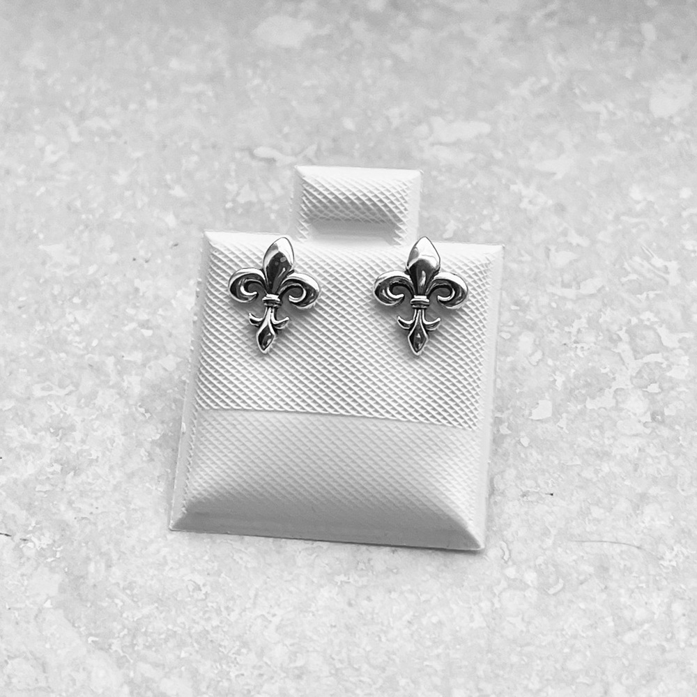 Sterling Silver Fleur De Lis Earrings, Saints Earring, Silver Stud Earring
